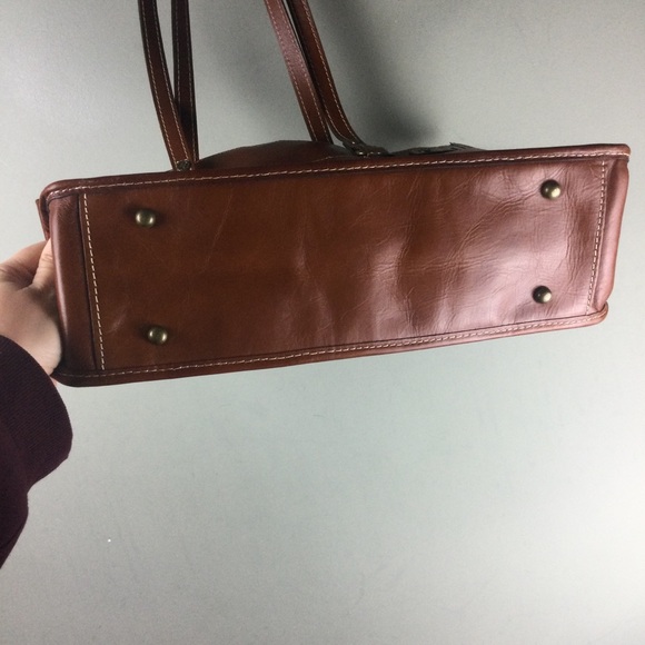 Patricia Nash Olivenza Leather Double Handle Snap Top Tote Bag - Picture 8 of 16